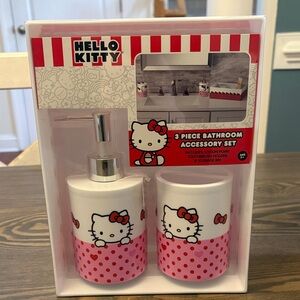 Hello Kitty Pink and Red Bathroom Set